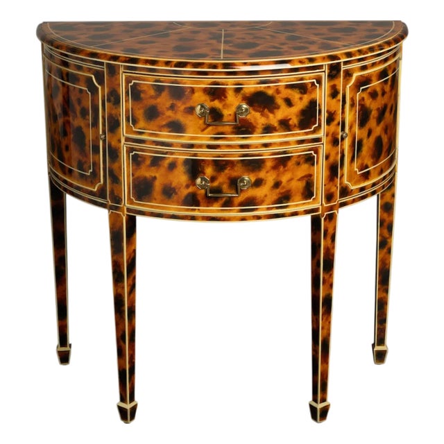 1980s Maitland Smith FAUX-Tortoise-Shell Console Table ‘Trompe L'oeil’ Masterpiece For Sale