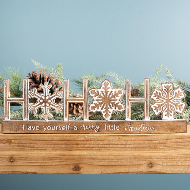 Add festive charm to your home this holiday season with the Ho Ho Ho Tabletop Sentiment Sign Set. Crafted from durable...