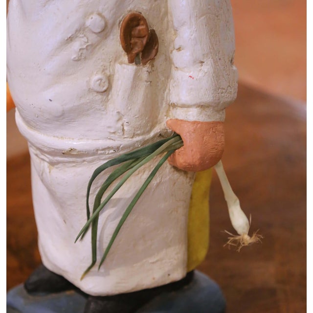 Mid-Century French Hand-Painted Composition Chef Figure For Sale In Dallas - Image 6 of 9