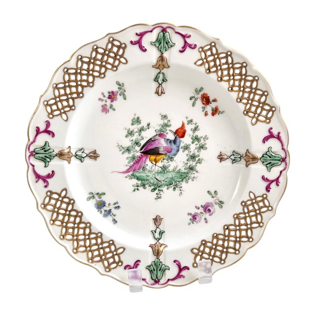 This listing presents a superlative set of three Edme Samson hard-paste porcelain cabinet plates, manufactured in Paris...