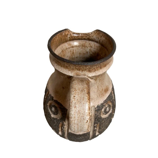 Mid-Century Modern 1970s Lovemose Pottery Pitcher Made in Denmark For Sale - Image 3 of 7