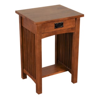 Mission 1 Drawer Spindle End Table For Sale