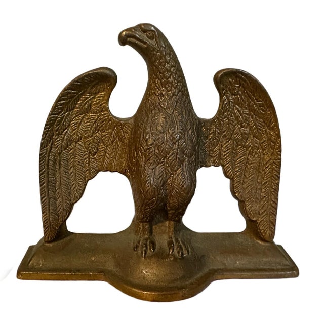 Antique Pair of Bronze Eagle Bookends - Federal Early American Style This is a pair of rare antique bronze bookends in the...