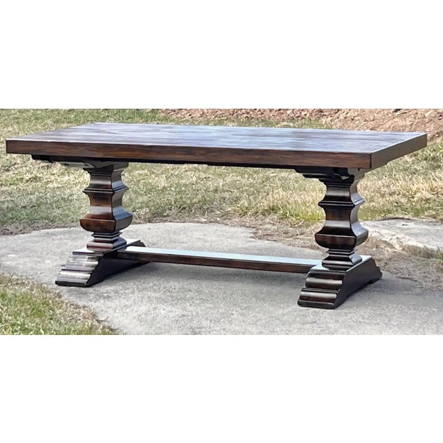 Wood Pottery Barn Banks Extendable Dining Table (76”-128”), Alfresco Brown For Sale - Image 7 of 9