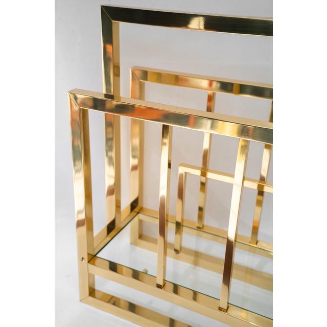 Brass and Glass Newspaper Stand, Vienna, Austria, 1920s For Sale - Image 3 of 16