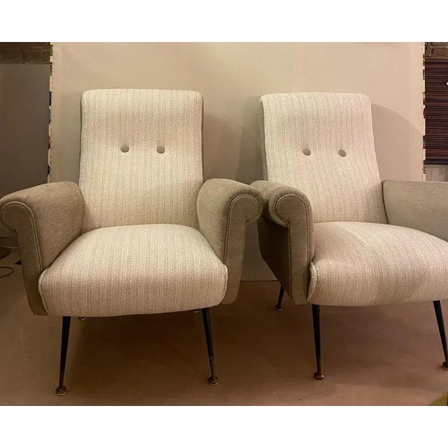 Set of Armchairs attributed to Gigi Radice for Minotti, Italy, 1950s, in Restored conditions. Designed 1950 to 1959 This...