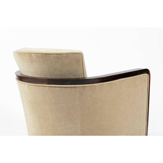 French Art Deco Mohair Lounge Chairs by Eric Bagge for Mercier Frères, Macassar Ebony, 1920s For Sale - Image 10 of 13
