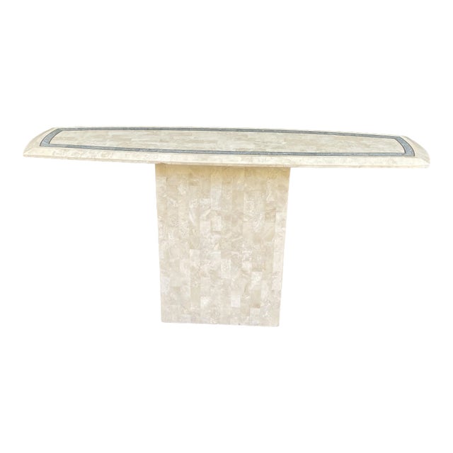 1980s Maitland-Smith Fossilized Tessellated Stone Console For Sale