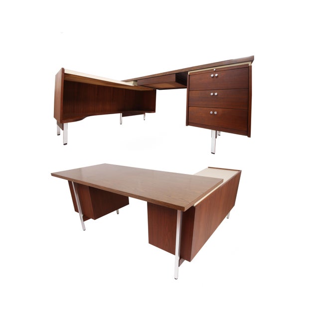 MidCentury Modern Walnut Corner Desk by Charles Deaton for Leopold
