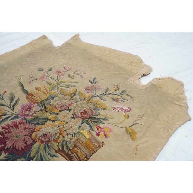 Antique French Tapestry Seat Cover. Circa 1890 One of Pair 2'4'' X 2'8'' For Sale - Image 4 of 9