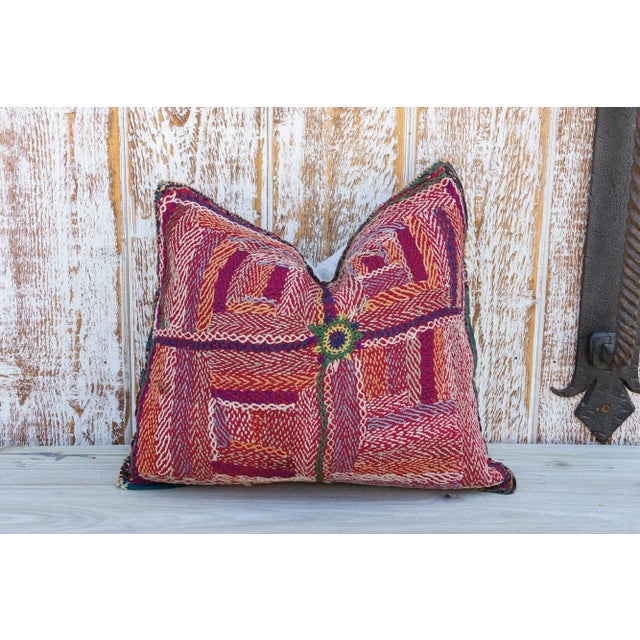 Maroon Hazara Sindh Sami Square Pillow For Sale - Image 8 of 8