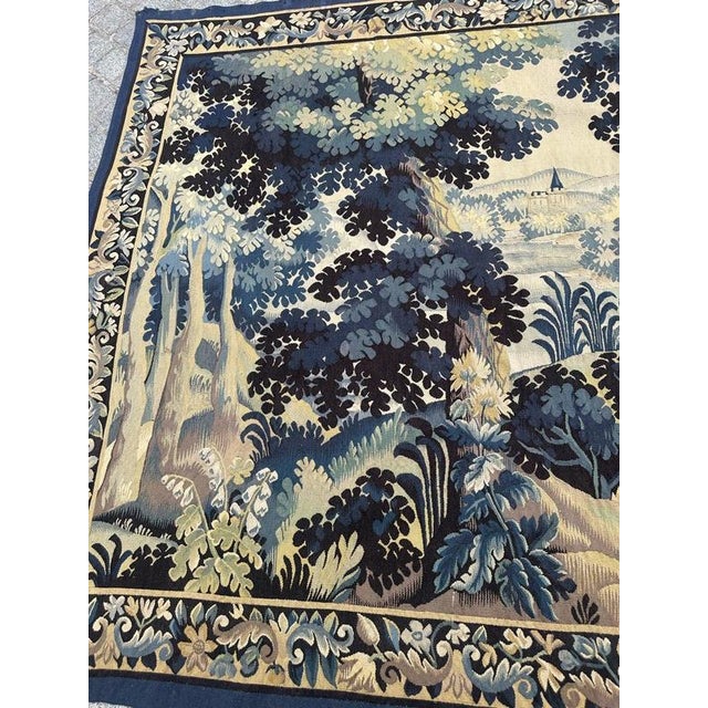 Vintage French Aubusson Tapestry in Silk and Wool, 1930s For Sale - Image 3 of 18