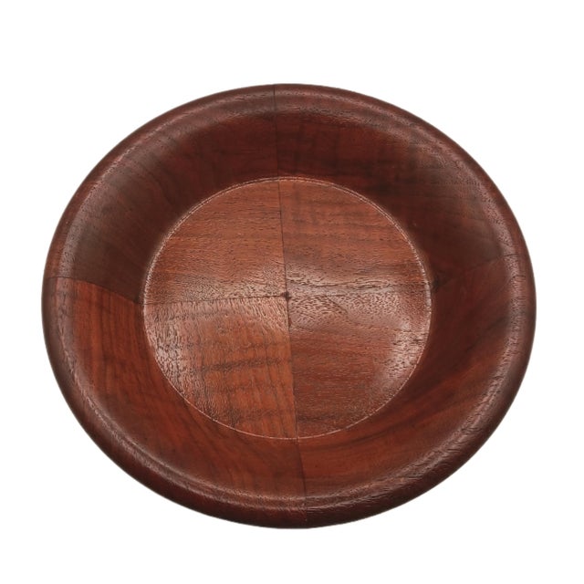 Mid-Century Modern Vintage 1960s Walnut Wood Serving Dish For Sale - Image 3 of 5
