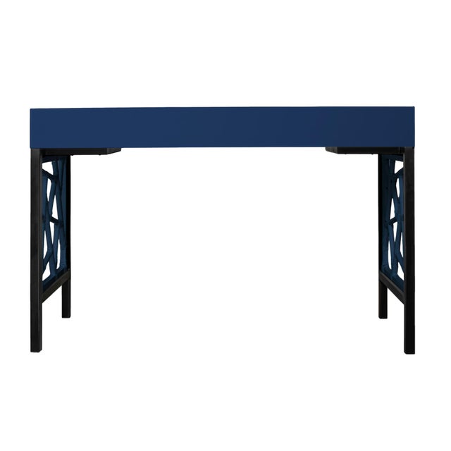Wood Tiffany Writing Desk - Navy For Sale - Image 7 of 9