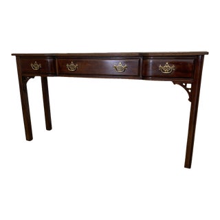 Vintage 1980’s Davis Cabinet Chippendale Style Mahogany Console Table For Sale