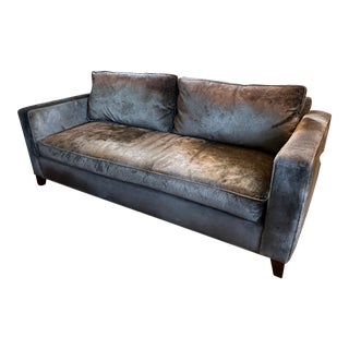 Mitchell Gold Sofa in Romo Graphite Velvet For Sale