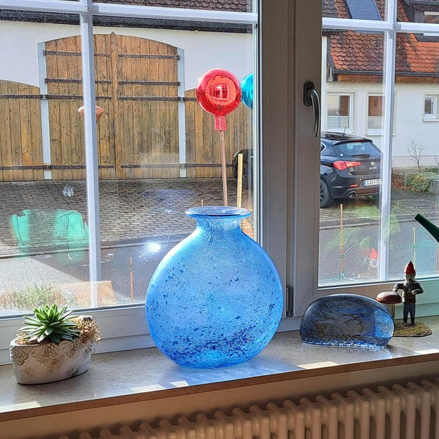 Monumental Ercole Barovier - Barovier & Toso Efeso Blue Vase 1964 For Sale - Image 11 of 13