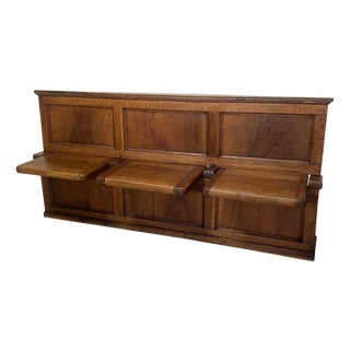 Antique Walnut Bench with Folding Seats, 1800 For Sale