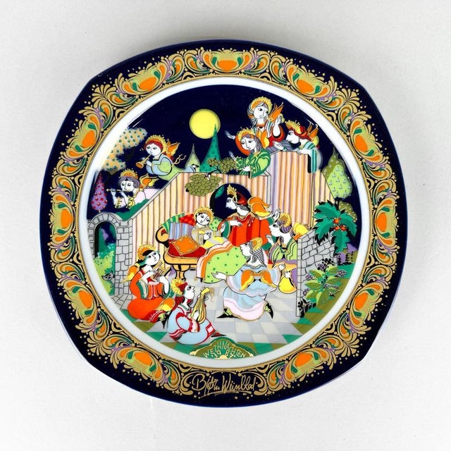 Christmas Porcelain Plate by Bjorn Wiinblad for Rosenthal, 1987 For Sale - Image 3 of 10