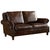 English Rolled Arm Love Seat - Dark Brown Leather For Sale - Image 9 of 9