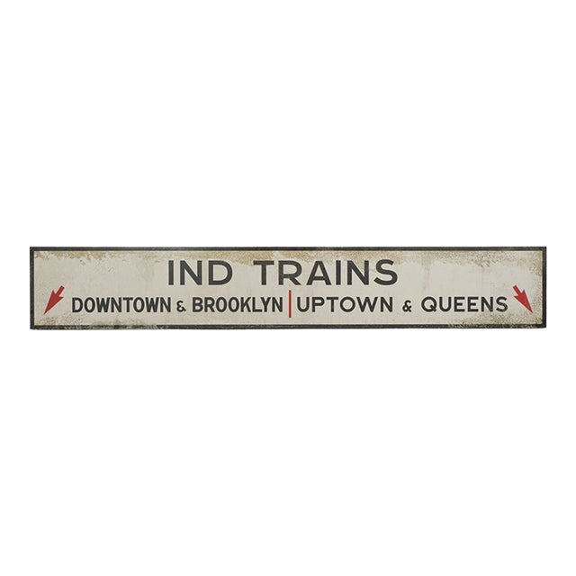 Reclaimed Marty Supreme Ind Trains Street Movie Prop Sign For Sale
