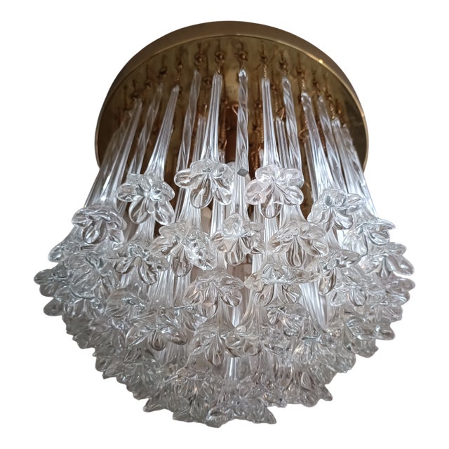 Murano Glass Flower Chandelier from Venini, 1960s For Sale