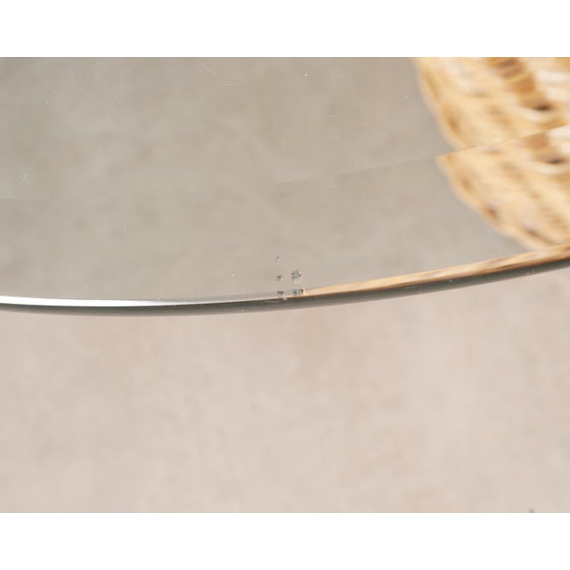 Michael Taylor Attributed Scalloped Rattan Wicker Dining Table For Sale - Image 15 of 18