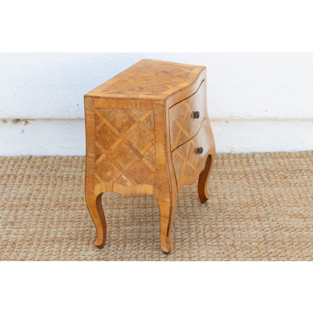 Wood Mid-Century Petite Italian Walnut Nightstand For Sale - Image 7 of 9