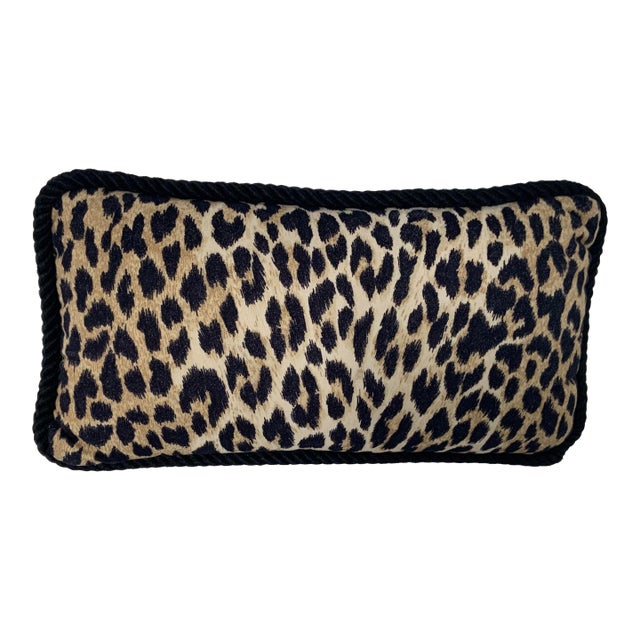 Double Sided Animal Print Pillow With Coordinating Fringe For Sale