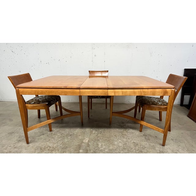 Heywood-Wakefield 1940s Mid-Century Modern Dining Set in the Style of Heywood Wakefield For Sale - Image 4 of 17
