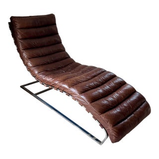 Rh Leather Ovideo Chaise For Sale