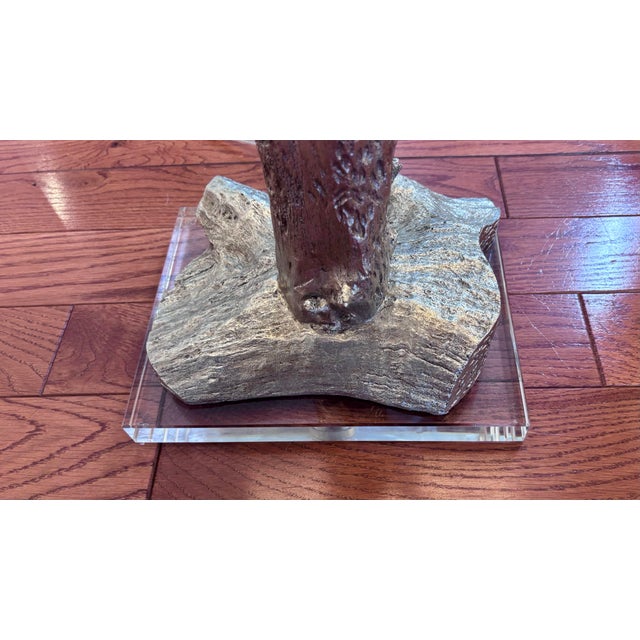 Organic Modern Regina Andrew Tall Amber Silver Toned Driftwood Style Table Lamps For Sale In Nashville - Image 6 of 8