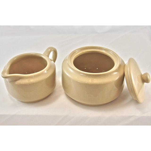 Mid 20th Century Bisque Cafe Ware Cream & Sugar For Sale - Image 5 of 6