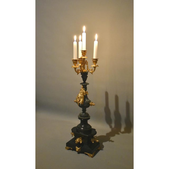 Napoleon III Decorative Gilt and Slate Candelabra For Sale - Image 10 of 15