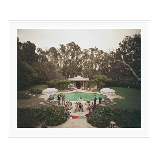 Contemporary Beverly Hills Pool Party 1952 by Slim Aarons White Framed C-Print For Sale