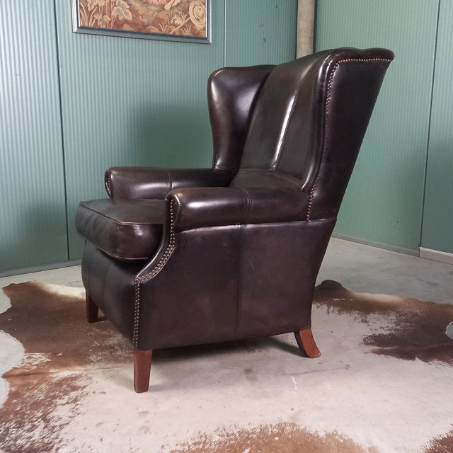 Wingback Chair in Sheepskin, 1970s For Sale - Image 15 of 16