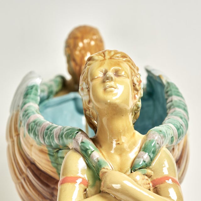 Antique Italian Majolica Centerpiece With Mermaids For Sale - Image 4 of 12