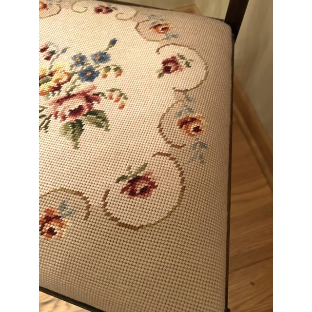 Antique Early 20th-Century Victorian-Style Side Chair with Needlepoint Upholstery Made by Michigan Chair Company from...