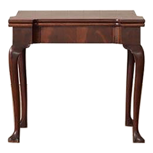 18th Century George I Mahogany Club Footed Game Table With Suede Interior