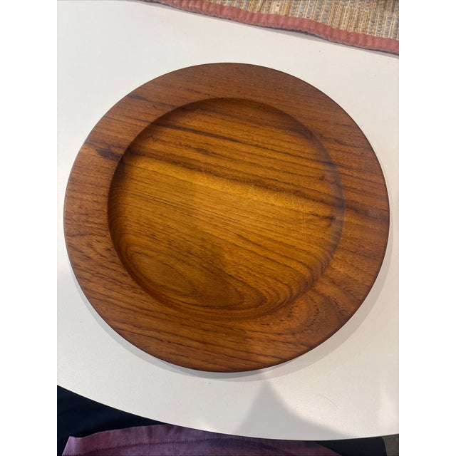 1960s 1960s Mid-Century Modern Kay Bojesen Denmark Finn Juhl Teak Wood Plates & Bowls- Set of 12 For Sale - Image 5 of 7