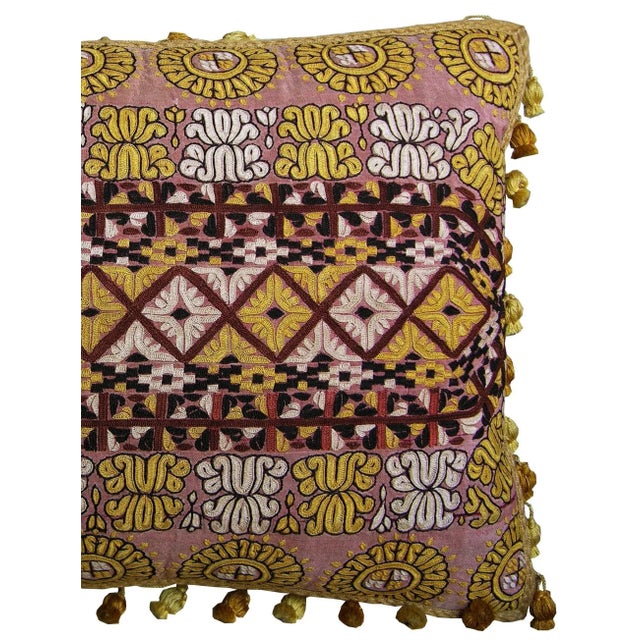 Brown Circa 1850 Antique Uzbak Pillow For Sale - Image 8 of 9