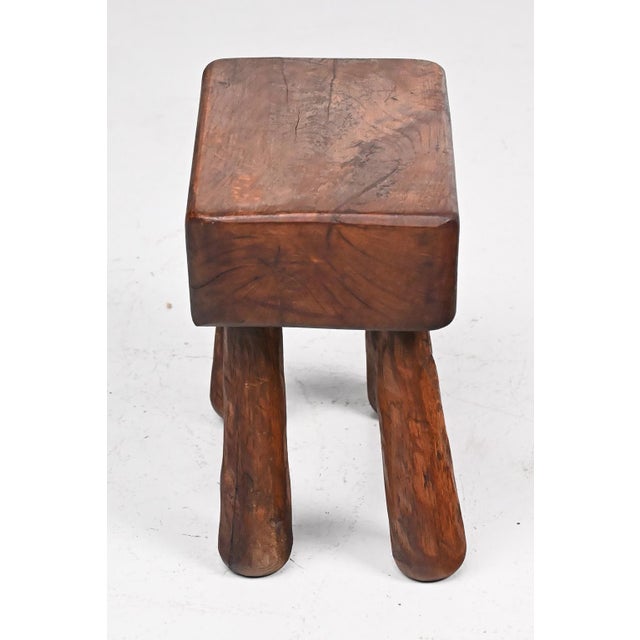 Spanish Handmade Stool in Wood | Chairish