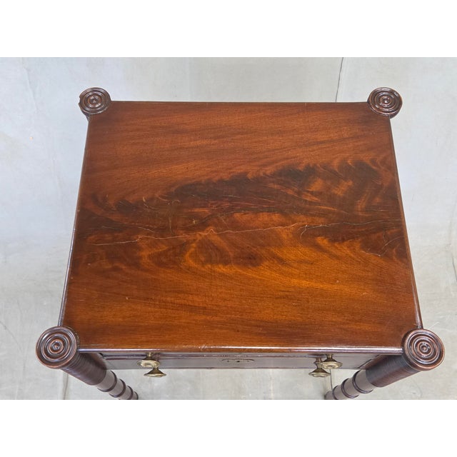 Wood Antique Mahogany Federal Style Nightstands With Interior Slant Desk - A Pair For Sale - Image 7 of 18