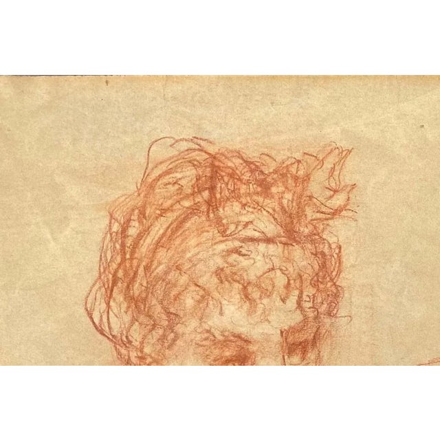 Traditional Napoleon I Era Artist, Portrait of a Woman, Early 19th Century, Sanguine For Sale - Image 3 of 7