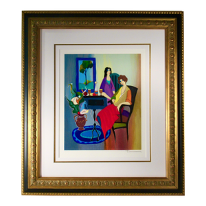 Itzchak Tarkay After Dinner Relaxation C. 1980 Reproduction Print