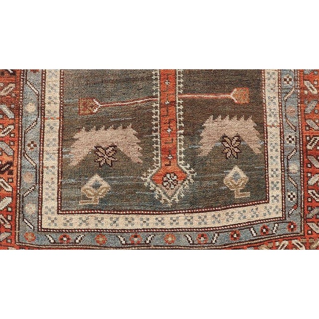 Antique Lori Gallery Runner With Geometric Tribal Medallion Design in Soft Tones For Sale - Image 9 of 12