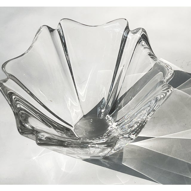 Contemporary Vintage 20th C Heavy Crystal Orion Bowl by Lars Hellsten Sweden for Orrefors Signed For Sale - Image 3 of 4