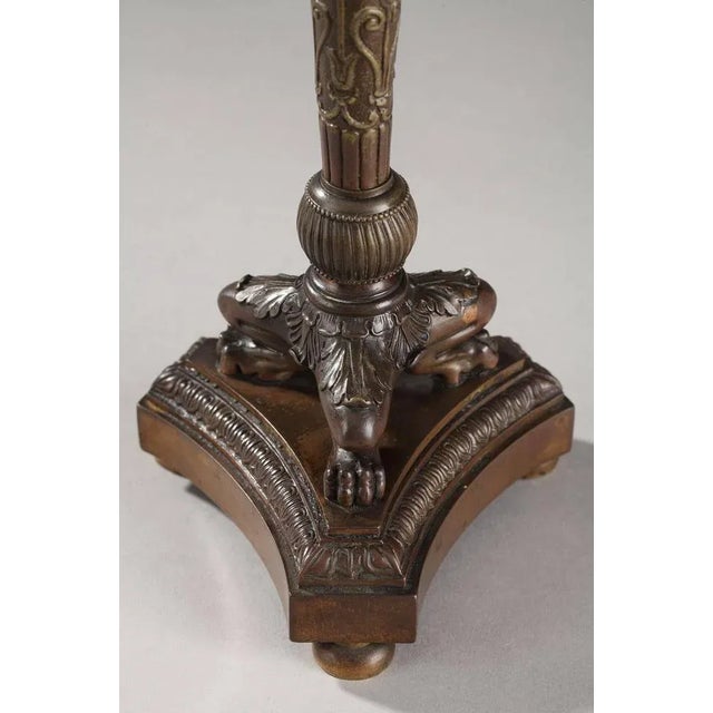 Patinated Bronze Candlesticks, Set of 2 For Sale - Image 6 of 9