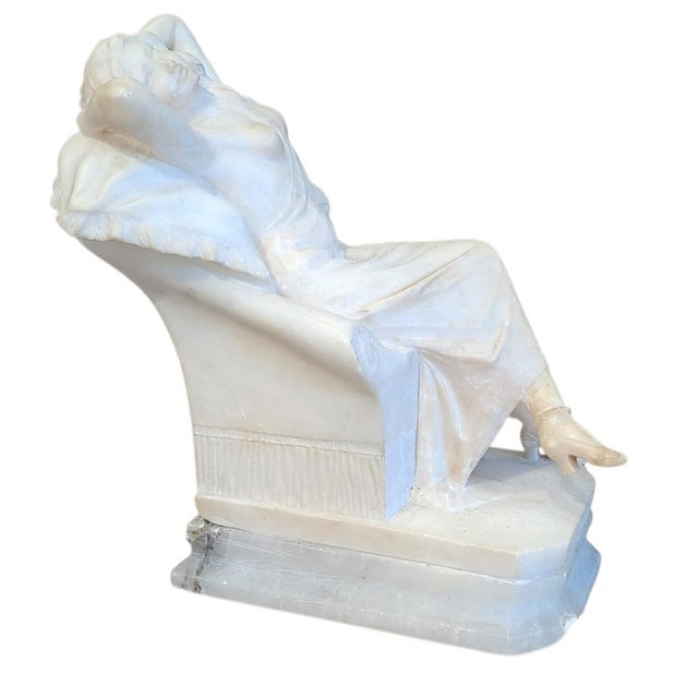 Giuseppe Gambogi (1862–1933) – Elegant Alabaster Sculpture of the Work A refined period alabaster sculpture depicting a...