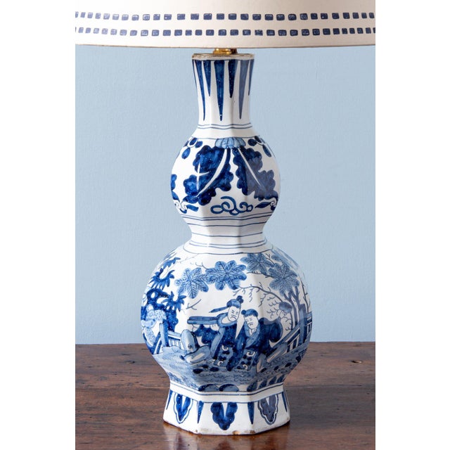 19th Century Dutch Double Gourd Chinoiserie Vase Lamp For Sale - Image 6 of 12